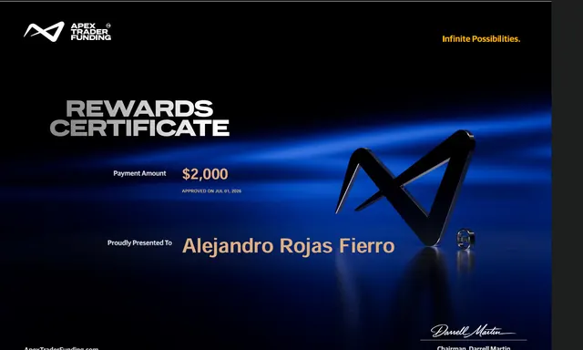 Comprobante de pago de Alejandro Rojas por $2,000, 2026-07-01