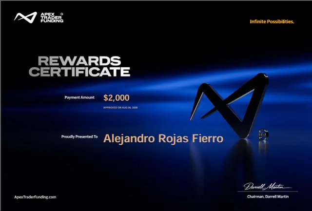 Certificado de pago de Alejandro Rojas por $2,000, 2026-08-06