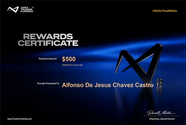 Comprobante de pago de Alfonso Chavez por $500, 2026-06-29