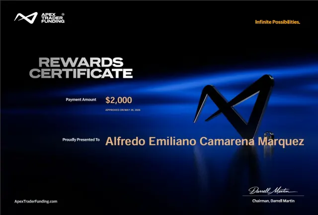 Certificado de pago de Alfredo Camarena por $2,000, 2026-05-29