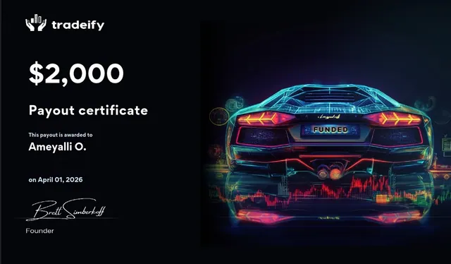 Comprobante de pago de Ameyalli Orea por $2,000 en Tradeify, 2026-04-01