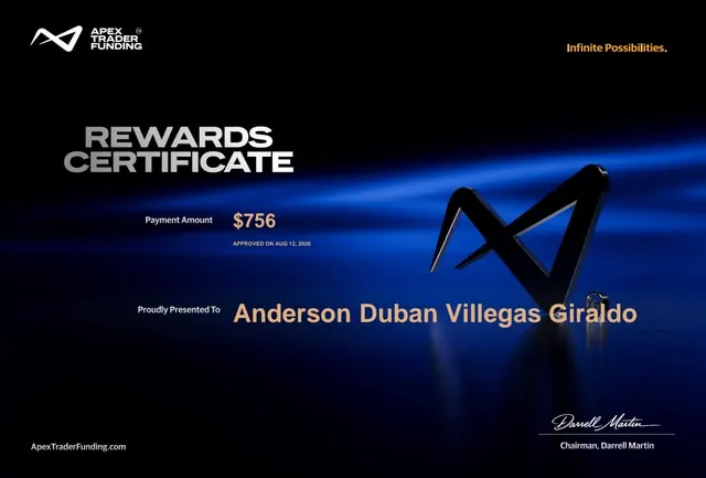 Certificado de pago de Anderson Villegas por $756, 2026-08-12