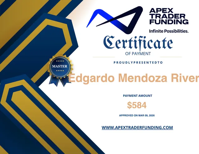 Comprobante de pago de Edgar Mendoza por $584, 2026-03-09