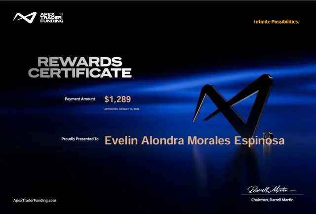 Certificado de pago de Evelin Morales por $1,289, 2026-05-18