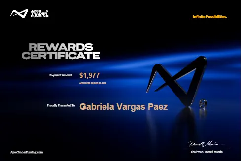 Certificado de pago de Gabriela Vargas por $1,977, 2026-03-27