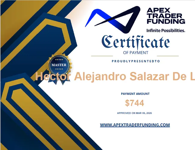 Comprobante de pago de Hector Salazar por $744, 2026-03-06