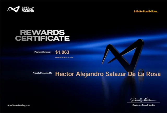 Certificado de pago de Hector Salazar por $1,063, 2026-07-27