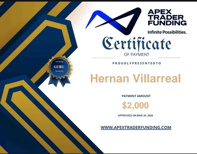 Comprobante de pago de Hernan Villareal por $2,000, 2026-03-26