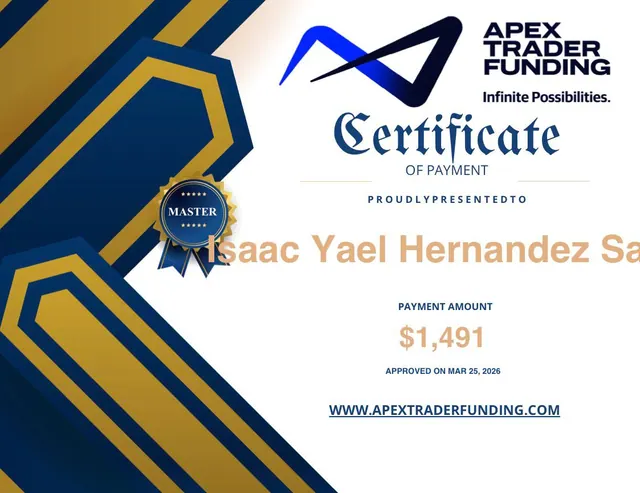 Certificado de pago de Isaac Said por $1,491, 2026-03-25
