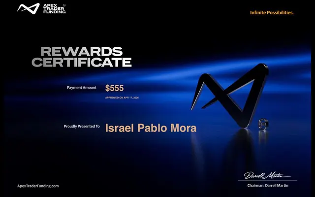 Comprobante de pago de Israel Mora por $555, 2026-04-17