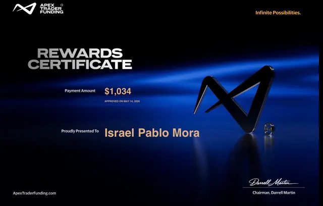 Comprobante de pago de Israel Mora por $1,034, 2026-05-14