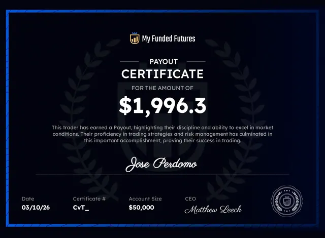 Comprobante de pago de Jose Perdomo por $1,996, 2026-03-10
