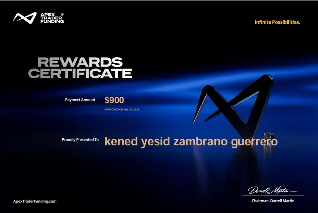 Certificado de pago de Kened Guerrero por $900, 2026-07-30