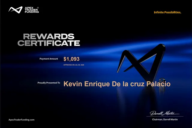 Comprobante de pago de Kevin de la Cruz por $1,093, 2026-07-08