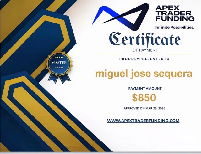 Comprobante de pago de Miguel Sequera por $850, 2026-03-26