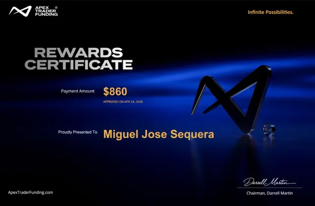 Comprobante de pago de Miguel Sequera por $860, 2026-04-14