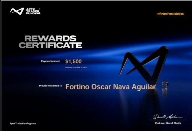 Comprobante de pago de Oscar Nava por $1,500, 2026-04-29