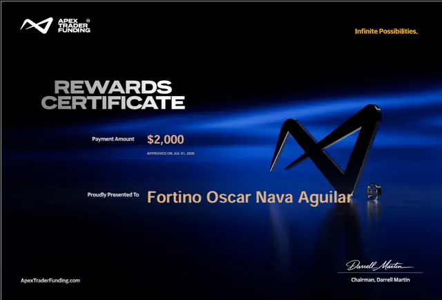 Certificado de pago de Oscar Nava por $2,000, 2026-07-01