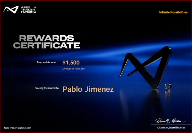 Comprobante de pago de Pablo Jimenez por $1,500, 2026-06-28
