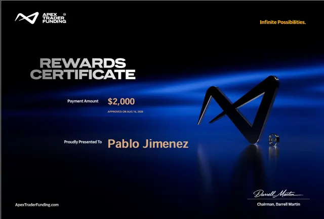 Certificado de pago de Pablo Jimenez por $2,000, 2026-08-16
