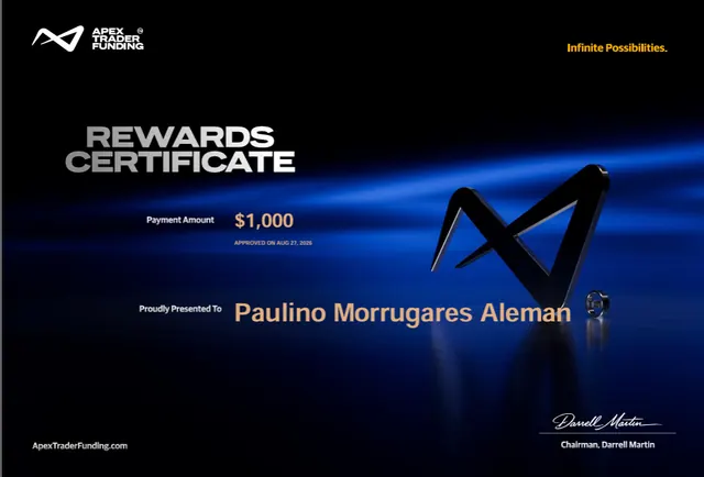 Certificado de pago de Paulino Morrugares por $1,000, 2026-08-27