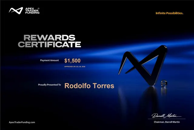 Certificado de pago de Rodolfo Torres por $1,500, 2026-07-09