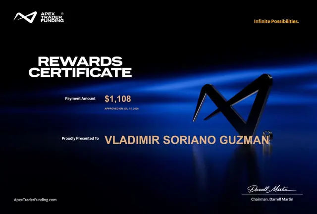 Certificado de pago de Vladimir Soriano por $1,108, 2026-07-14