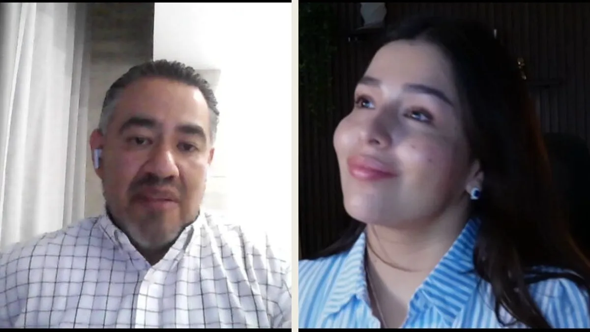 Ameyalli Orea con Arturo Garcia durante su testimonio en video